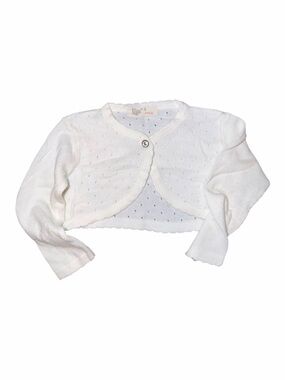 Lilax White Pointelle Knit Bolero Cardigan - Size 2/92cm (24M)